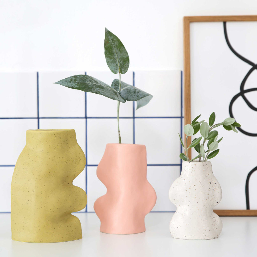 Fluxo Ceramic Vase -  Small White