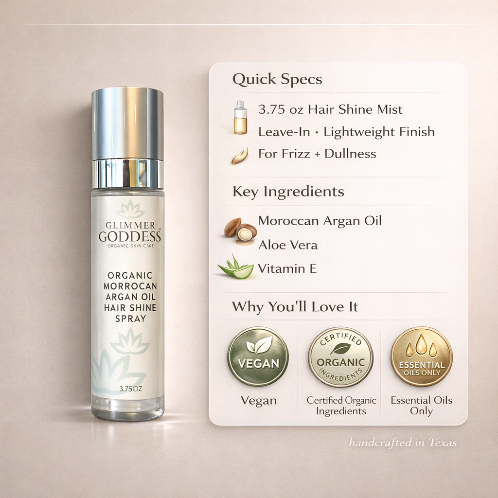 Organic Hair Shine Spray – Frizz Control & Hydrating